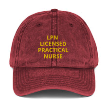 Load image into Gallery viewer, LPN LICENSED PRACTICAL NURSE Vintage Cotton Twill Cap