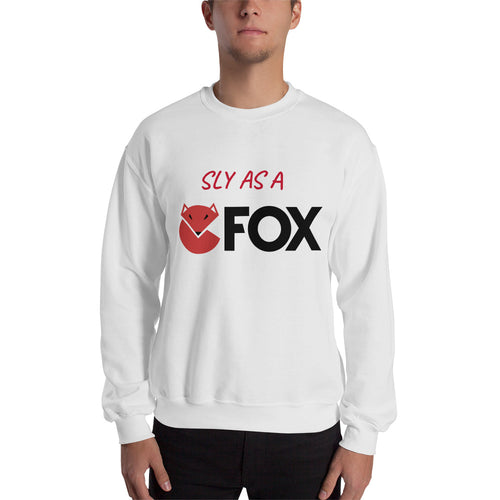SLY AS A FOX Long Sleeve Pullover Unisex Crew Neck Sweatshirt Gildan 18000