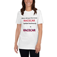 Load image into Gallery viewer, Short-Sleeve Unisex Novelty Racecar T-Shirt