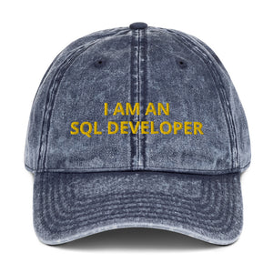 I AM AN SQL Developer Vintage Cotton Twill Cap
