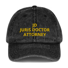 Load image into Gallery viewer, JD JURIS DOCTOR ATTORNEY Vintage Cotton Twill Cap