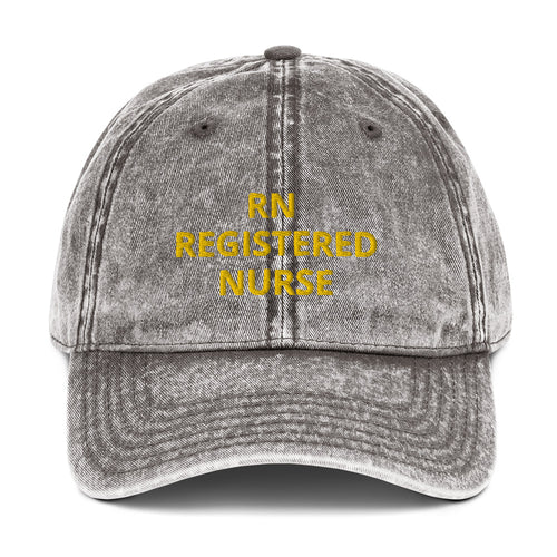 RN REGISTERED NURSE Vintage Cotton Twill Cap