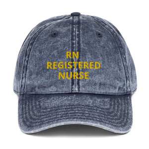 RN REGISTERED NURSE Vintage Cotton Twill Cap