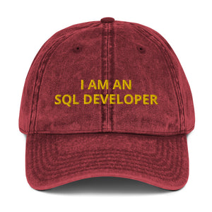 I AM AN SQL Developer Vintage Cotton Twill Cap